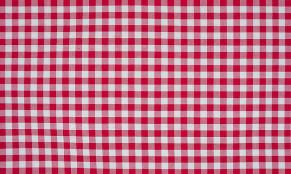 Red and white checkered tablecloth