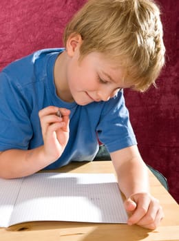 writing boy