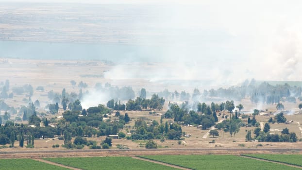 JUNE 06: Heavy combat in Syrian city Al Qunaytirah on Golan Heights  on June 06, 2013 in Al Qunaytirah, Syria