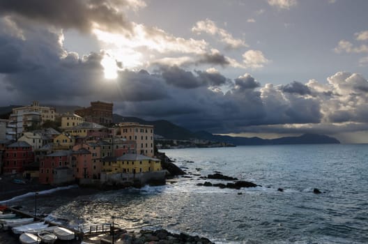 sunrise in Genoa in Boccadasse