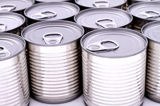 A group of cans isolated background