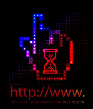 Computer cursor on a led display