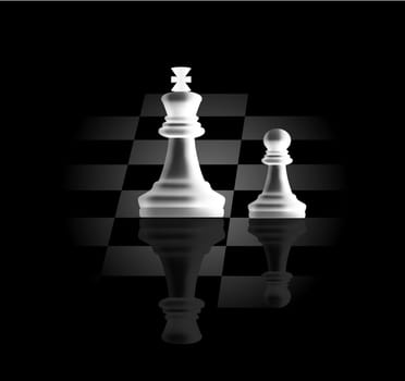 pawn and a king, as the concept of the guide and the defender