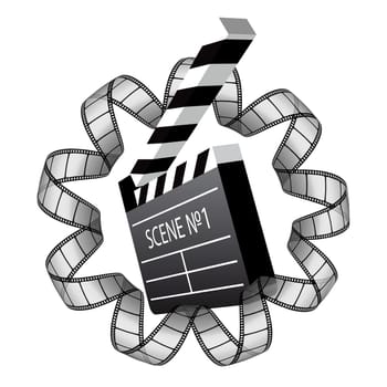 clapboard and film strip