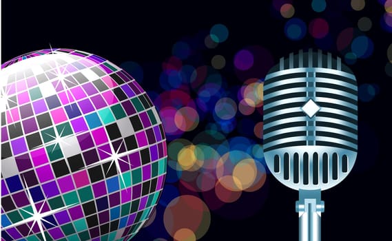 disco ball with microphone
