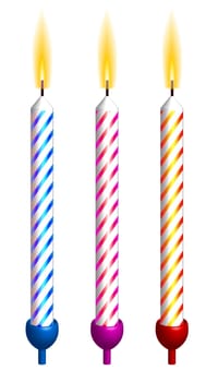 birthday candles. Detailed portrayal