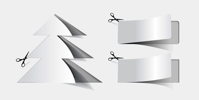Blank white advertising coupon cut from sheet of paper