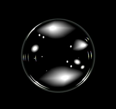 soap bubbles on balck background