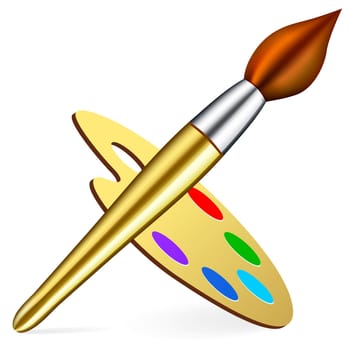 artist's palette and brush