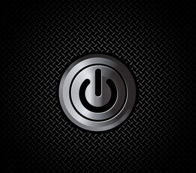 The mettal button power on black metal pattern