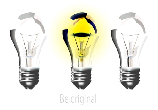 Realistic lamps on white