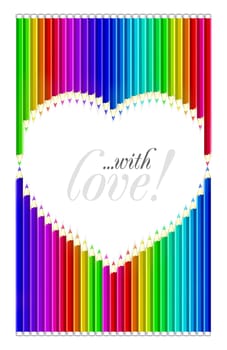 Color pencils heart shaped