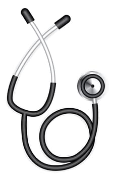 Beautiful realistic stethoscope isolated on white background