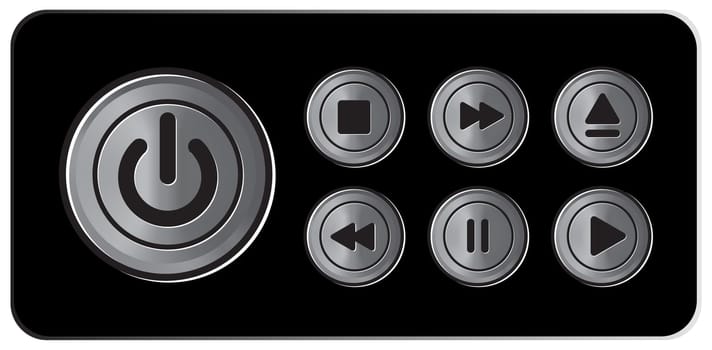 Player icons buttons metall