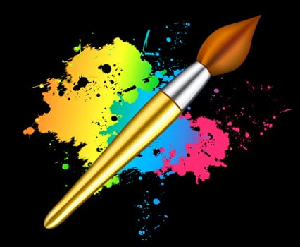 brush on color background