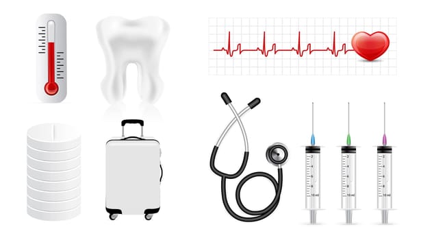 Medicine icon set isolated on white background
