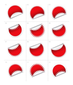 Illustration of stickers on white background