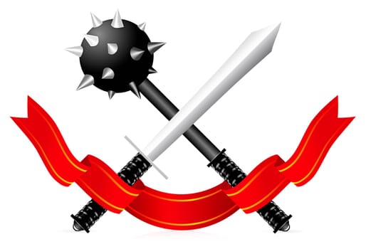 Sword and Mace illustration on white