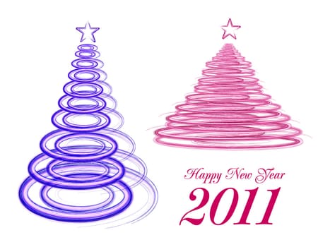 stylized Christmas tree on white background