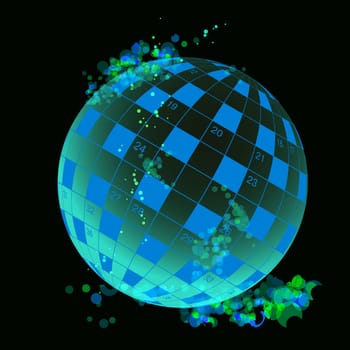 A blank crossword in form world globe