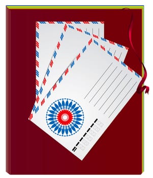 Notebook with envelope.