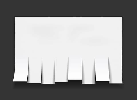 Blank advertisement with cut slips.