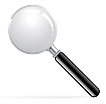 Realistic magnifying glass icon. Mesh tool userd