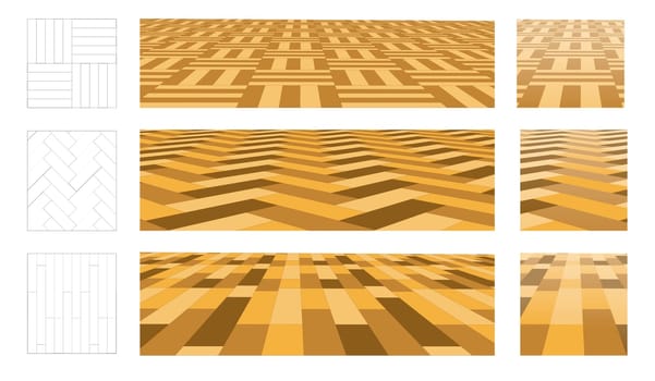 Parquet in perspective plane.