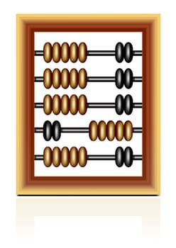 wooden abacus isolated on a white background