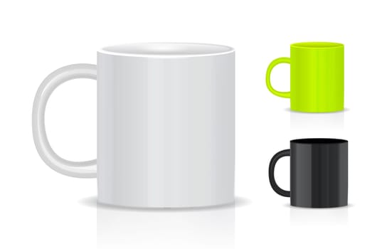 Cup illustration set isolated on white background