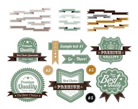 vintage labels set isolated on white background
