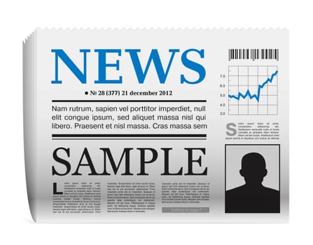 Vector paper newspaper icon on white background