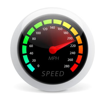 Speedometer vector illustration isolated on white background