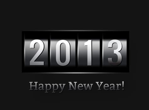 New Year counter 2013. Vector illustration on black