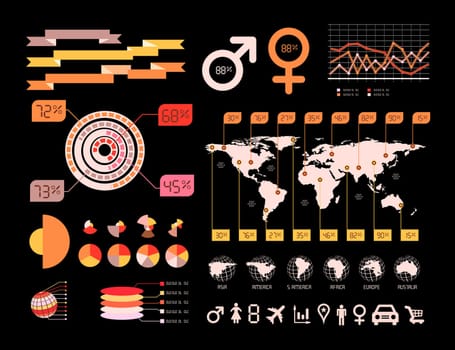 Detail infographic vector illustration. World Map and Information Graphics