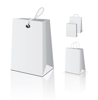 Empty Shopping Bag set on white for advertising and branding