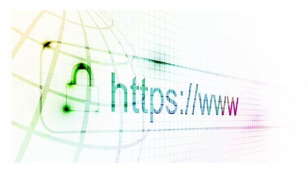 https protected web page on white background. Vector illustration