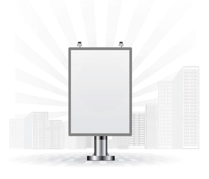 Blank advertising billboard in the city. Vector illustration