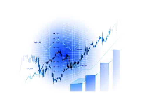Stock Market Chart illustration on white background