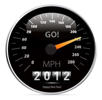 2012 year Calendar speedometer car. Vector illustration