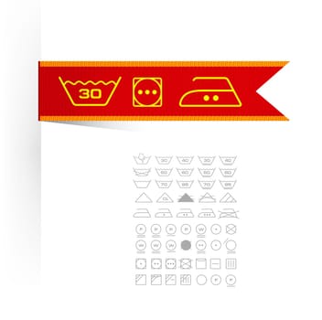 Symbols on label clothes showing as it is necessary to look after these clothes