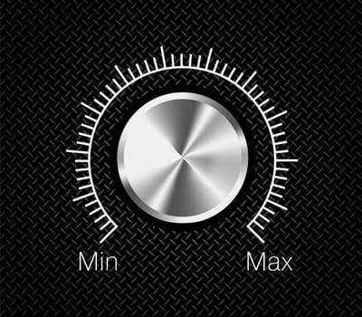 fader volume vector object on black metal mackground