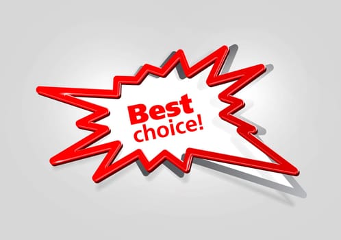 Design element "Best choice"" - abstract talking bubble. Vector illustration"