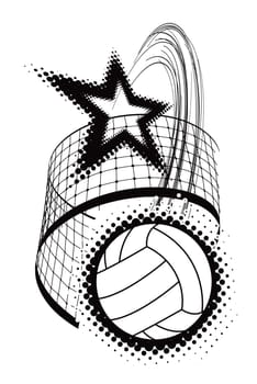 volleyball sport design element. Vector illustration on white