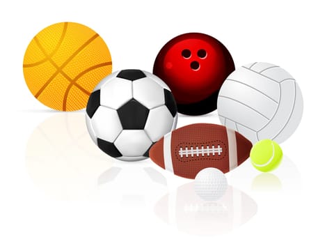 Sport ball set illustration on white background