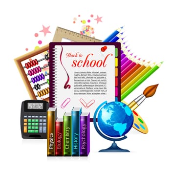 Back to school. Vector illustration on white