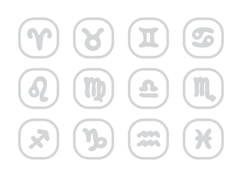 Vector set astrology sign. Illustrations of the twelve horoscope