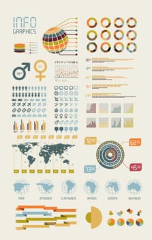 Detail infographic vector illustration. World Map and Information Graphics