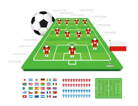 Soccer Tactical Kit Set for infographics. Vector illustration