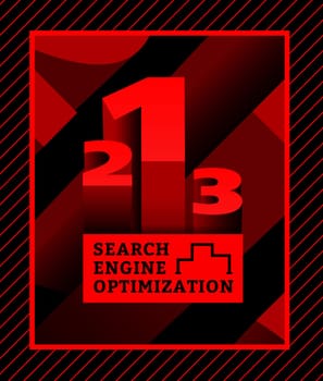 Search engine optimization vector concept illustration with the numbers in the form of a pedestal